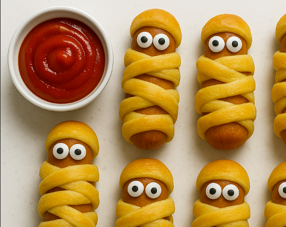Spooky Mummy Hot Dogs (Kid-Friendly Halloween Recipe)