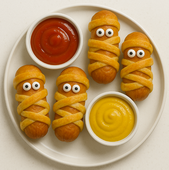 Spooky Mummy Hot Dogs (Kid-Friendly Halloween Recipe)